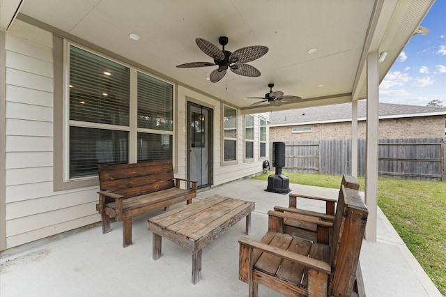 19018 Cicerone Ct, New Caney, TX 77357 - view of patio / terrace featuring ceiling fan