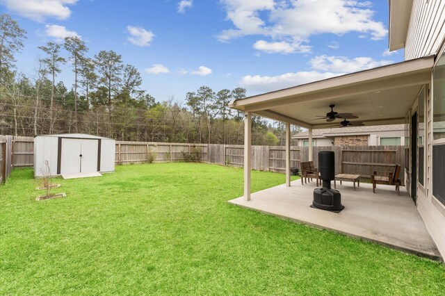 19018 Cicerone Ct, New Caney, TX 77357 - view of yard with a ceiling fan and a patio