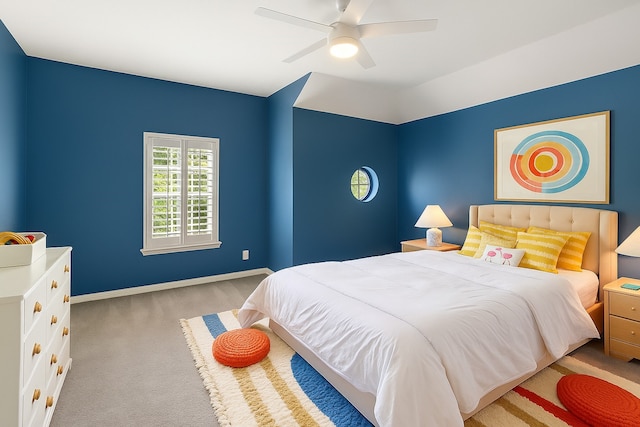 51 N Frosted Pond Dr, The Woodlands, TX 77381 - carpeted bedroom featuring baseboards and ceiling fan