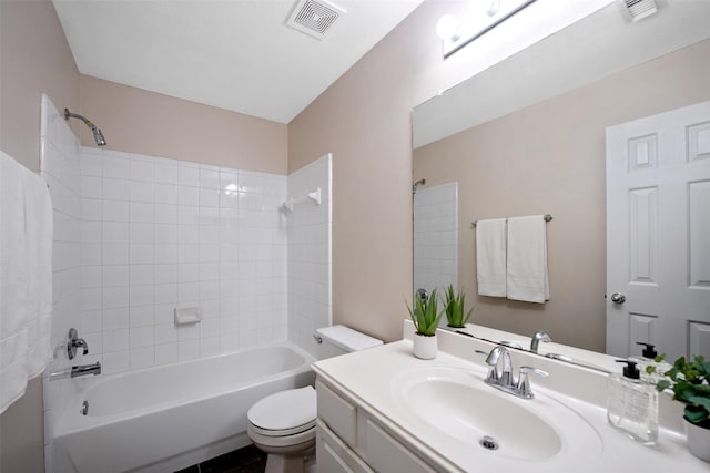 16315 Redbud Berry Ln, Cypress, TX 77433 - bathroom with vanity, bathing tub / shower combination, and toilet