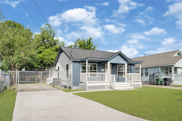 3910 Cetti St, Houston, TX 77009 - view of front of house featuring a porch, concrete driveway, and a shingled roof