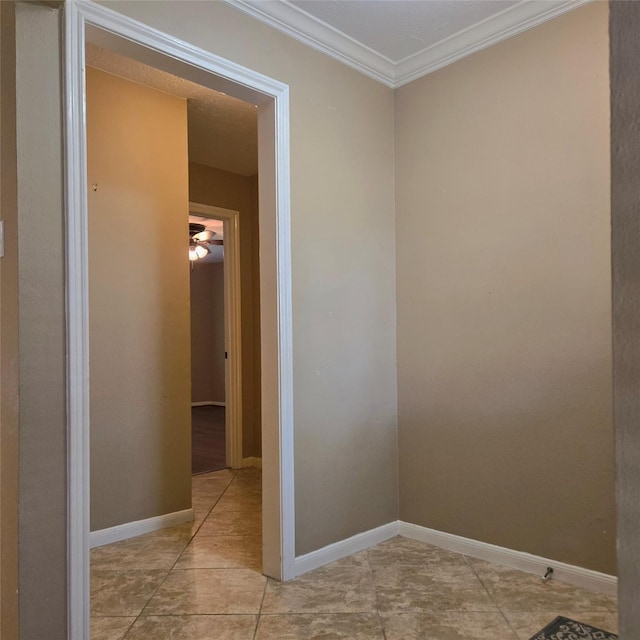 20339 Acapulco Cove Dr, Humble, TX 77346 - hall featuring crown molding and tile patterned flooring