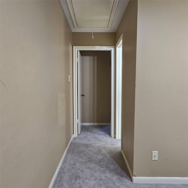 20339 Acapulco Cove Dr, Humble, TX 77346 - corridor with attic access, carpet flooring, and baseboards