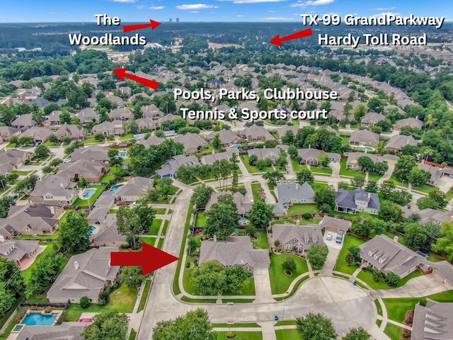 2103 Gaylin Hills Ct, Spring, TX 77386 - aerial view of residential area