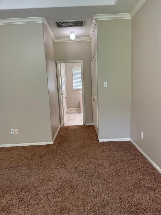 2232 Stableridge Dr, Conroe, TX 77384 - hall with crown molding, light colored carpet, and baseboards