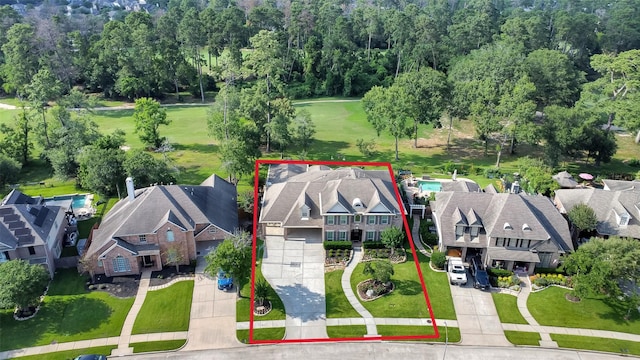 14806 Cantwell Bnd, Cypress, TX 77429 - aerial perspective of suburban area featuring property parcel outlined