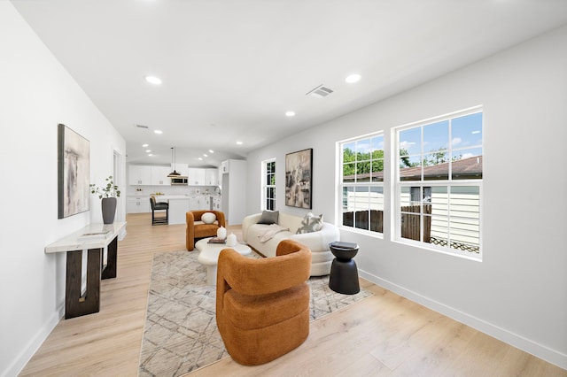 1310 E 34th St, Houston, TX 77022 - living area with light wood finished floors, recessed lighting, and baseboards