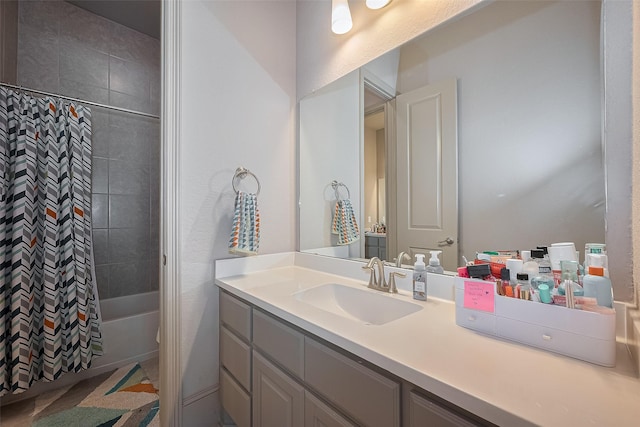 13707 Rivendell Crest Ln, Cypress, TX 77429 - full bath featuring vanity and shower / bath combo with shower curtain
