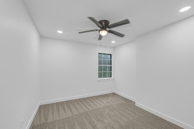 16218 Coral Bay St, Crosby, TX 77532 - carpeted empty room with ceiling fan, recessed lighting, and baseboards
