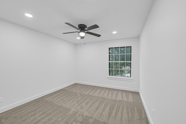 16218 Coral Bay St, Crosby, TX 77532 - carpeted spare room with recessed lighting, baseboards, and ceiling fan