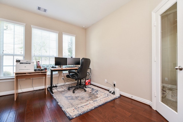 26706 Grey Swan Dr, Katy, TX 77494 - home office featuring hardwood / wood-style floors and baseboards