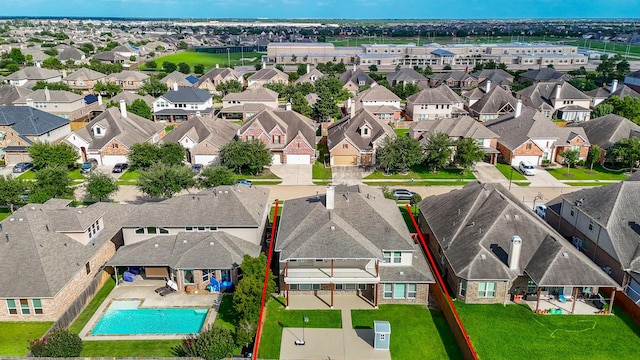 26706 Grey Swan Dr, Katy, TX 77494 - aerial perspective of suburban area featuring property boundaries highlighted and a pool area