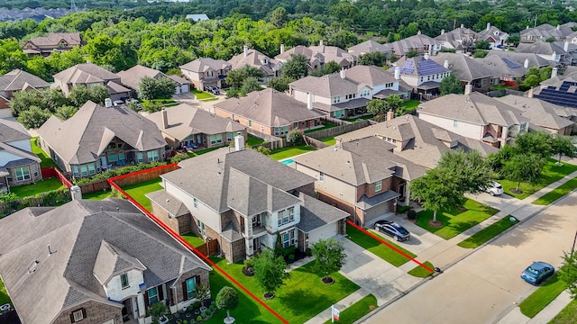 26706 Grey Swan Dr, Katy, TX 77494 - aerial view of residential area with property parcel outlined