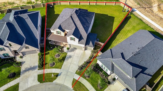 31142 Crescent Hill Dr, Fulshear, TX 77441 - aerial view of residential area with property parcel outlined