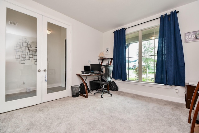 31142 Crescent Hill Dr, Fulshear, TX 77441 - carpeted office with french doors and baseboards