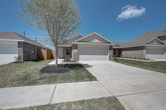 19915 Epirus Shores Dr, Hockley, TX 77447 - ranch-style house with concrete driveway, a garage, and brick siding