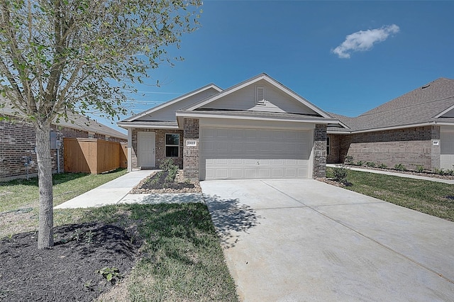 19915 Epirus Shores Dr, Hockley, TX 77447 - ranch-style house featuring an attached garage, brick siding, and concrete driveway
