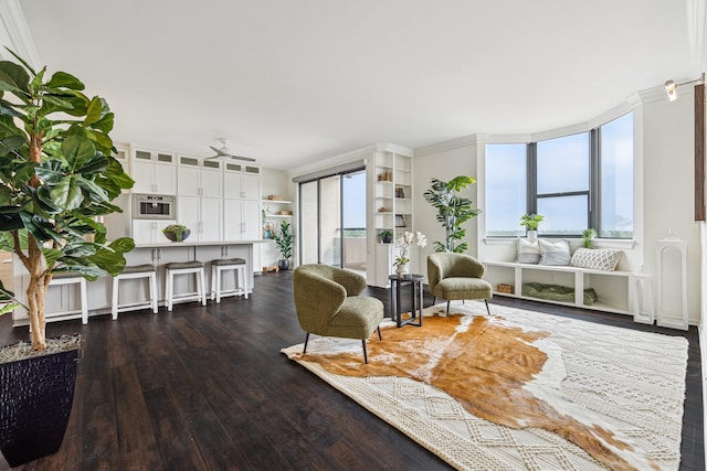 651 Bering Dr Unit 906, Houston, TX 77057 - living area with dark wood-style flooring and plenty of natural light
