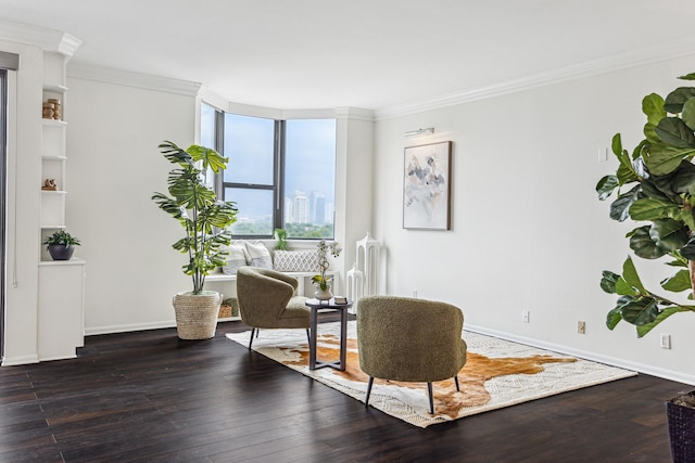 651 Bering Dr Unit 906, Houston, TX 77057 - sitting room with wood-type flooring, ornamental molding, and baseboards