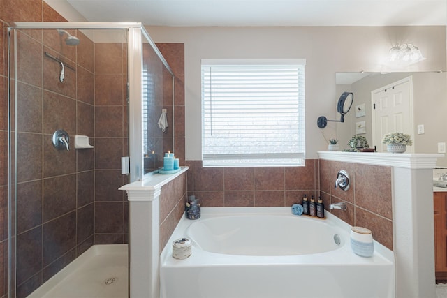 2238 Sterling Oaks Dr, Rosharon, TX 77583 - bathroom with a bath, a shower stall, and vanity
