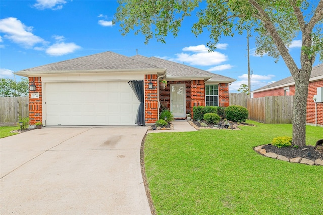 2238 Sterling Oaks Dr, Rosharon, TX 77583 - view of front facade featuring an attached garage, driveway, brick siding, and a shingled roof