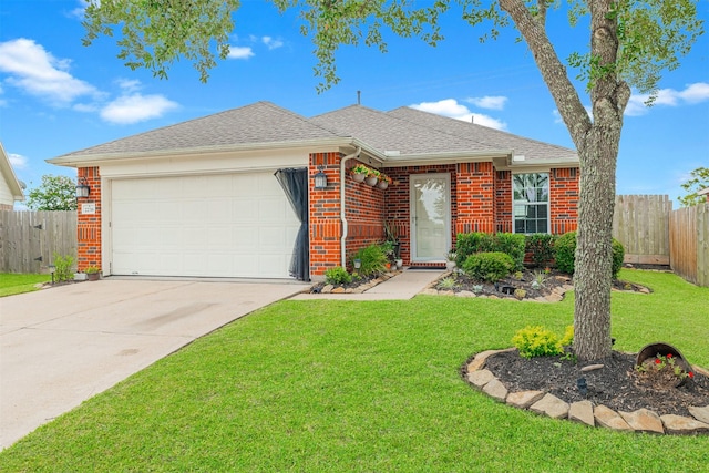 2238 Sterling Oaks Dr, Rosharon, TX 77583 - view of front of home with an attached garage, brick siding, driveway, and roof with shingles