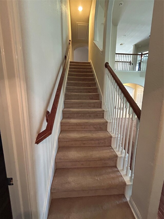 6015 Biltmore Ct, Rosenberg, TX 77471 - stairs with a towering ceiling