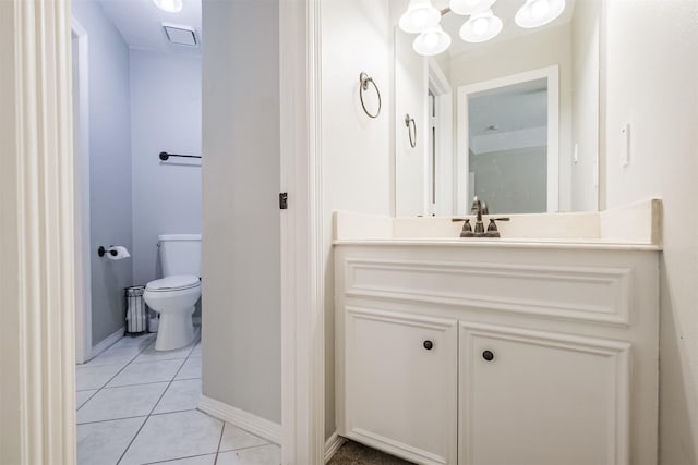 10402 Hondo Hill Rd, Houston, TX 77064 - bathroom with toilet, tile patterned flooring, vanity, and baseboards