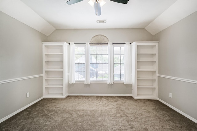 10402 Hondo Hill Rd, Houston, TX 77064 - spare room featuring lofted ceiling, carpet floors, ceiling fan, and baseboards