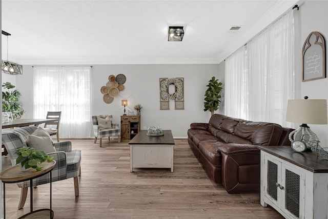 1122 Carriage Ct, Seabrook, TX 77586 - living area with crown molding and light wood-style floors
