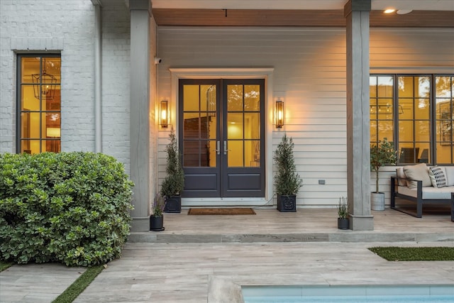 523 E 23rd St, Houston, TX 77008 - entrance to property featuring french doors and a porch