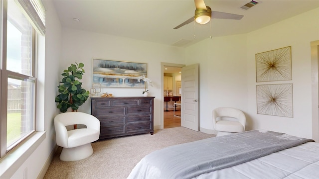 3539 Gore Creek Dr, Katy, TX 77494 - bedroom with carpet flooring, a ceiling fan, and baseboards