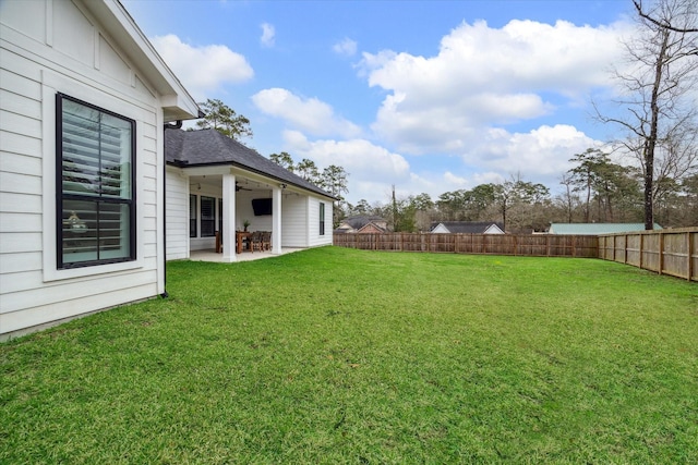 25747 Beaver Run Dr, Huffman, TX 77336 - view of yard featuring ceiling fan and a patio area