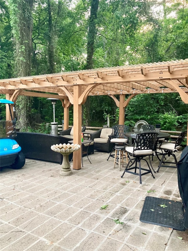 157 Rolling Hills Dr, Conroe, TX 77304 - view of patio / terrace with a pergola and outdoor dining area