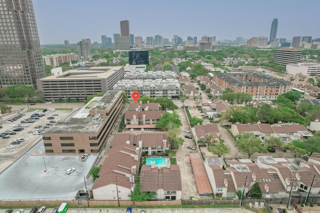 1818 Augusta Dr Unit 3, Houston, TX 77057 - aerial overview of property's location featuring city skyline