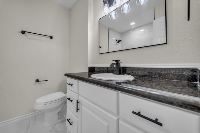 15905 Lakeview Dr, Jersey Village, TX 77040 - bathroom featuring vanity and marble finish flooring