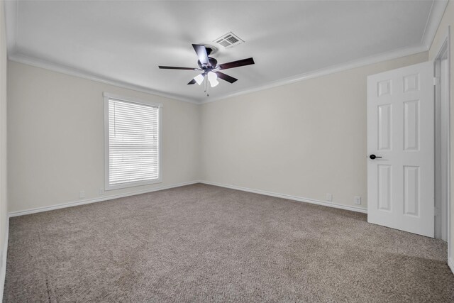15905 Lakeview Dr, Jersey Village, TX 77040 - carpeted spare room with a ceiling fan and crown molding