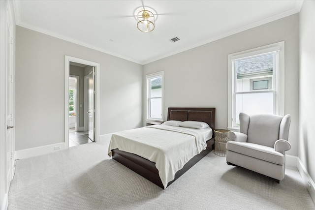 4613 Maple St, Bellaire, TX 77401 - bedroom featuring carpet floors, crown molding, and baseboards