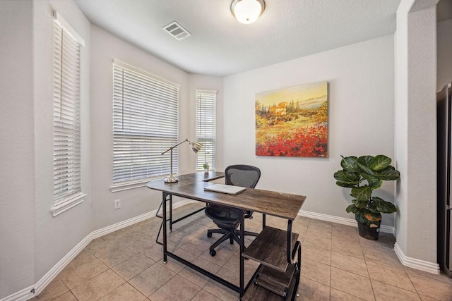15210 Monal Trie Dr, Humble, TX 77346 - office area with light tile patterned flooring and baseboards
