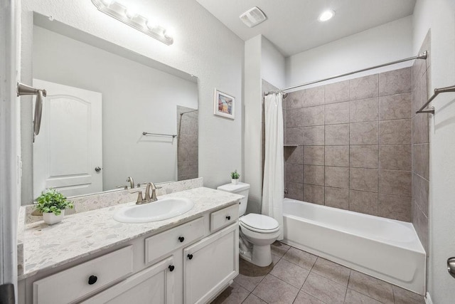 15210 Monal Trie Dr, Humble, TX 77346 - full bath with tile patterned flooring, vanity, toilet, and shower / bath combo