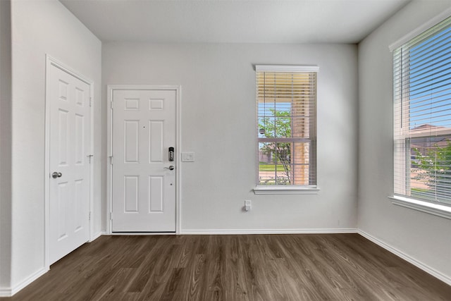 25919 Llano Knoll Ln, Katy, TX 77493 - foyer featuring dark wood finished floors, healthy amount of natural light, and baseboards
