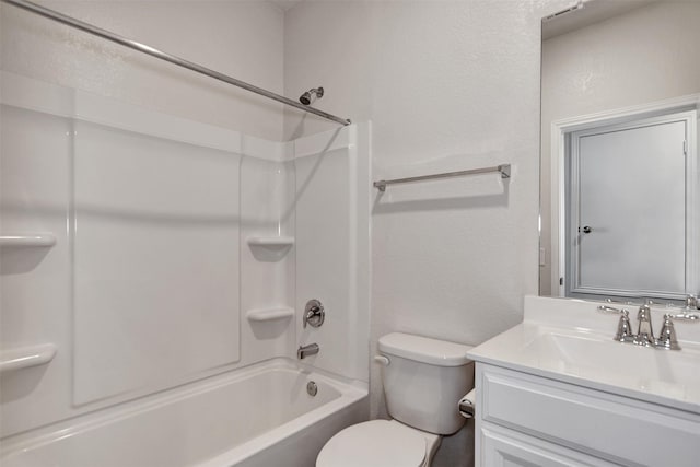 25919 Llano Knoll Ln, Katy, TX 77493 - full bath featuring vanity,  shower combination, toilet, and a textured wall