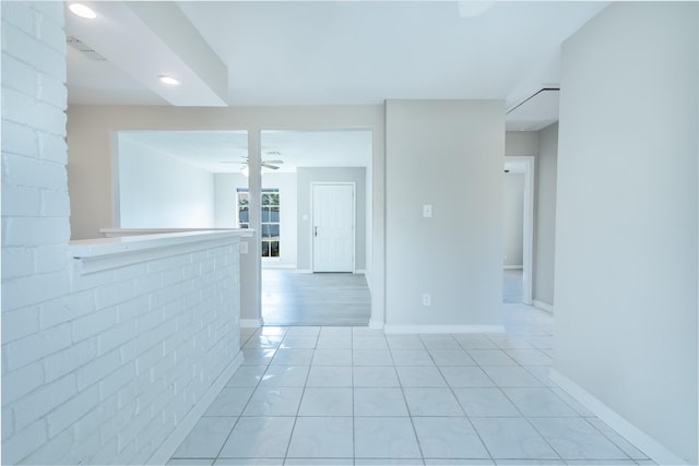 1965 Campbell Rd Unit 1965, Houston, TX 77080 - spare room featuring light tile patterned flooring, a ceiling fan, baseboards, and recessed lighting
