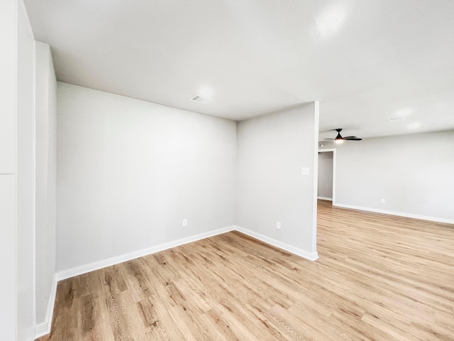 4926 Adonis Dr, Spring, TX 77373 - empty room with light wood-type flooring, a ceiling fan, and baseboards