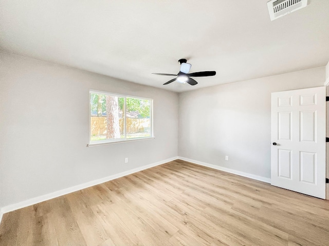 4926 Adonis Dr, Spring, TX 77373 - empty room with ceiling fan, light wood finished floors, and baseboards