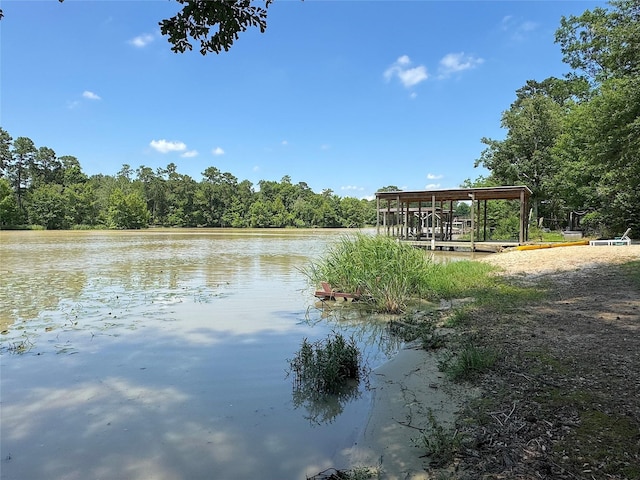 201 Deen Dr, Houston, TX 77336 - dock area featuring a water view and a wooded view