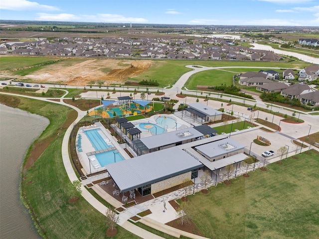 17218 Meek Pass Dr, Cypress, TX 77433 - aerial perspective of suburban area featuring a pool area