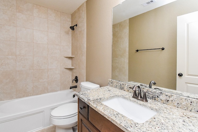 17218 Meek Pass Dr, Cypress, TX 77433 - full bath featuring toilet, vanity, and shower / bath combination