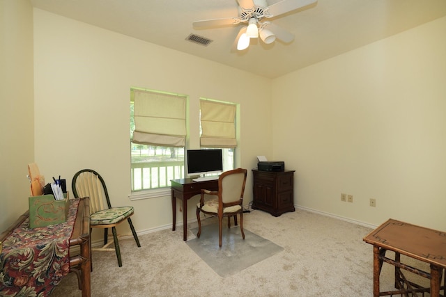 23302 Green Forest St, Hockley, TX 77447 - carpeted office space with ceiling fan and baseboards