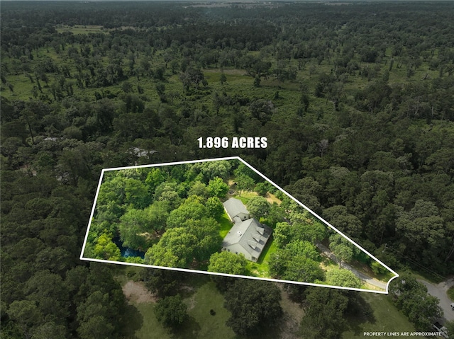 23302 Green Forest St, Hockley, TX 77447 - view of property location featuring a heavily wooded area and property boundaries highlighted